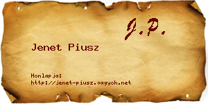 Jenet Piusz névjegykártya